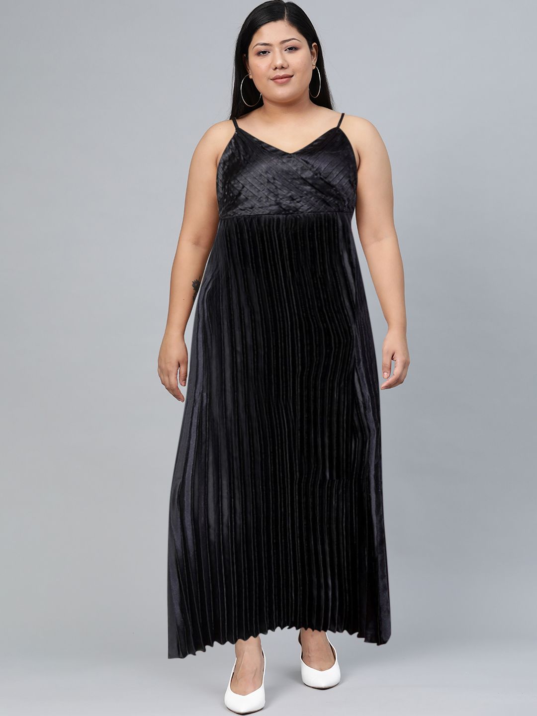 Tokyo Talkies Black Striped Maxi Dress