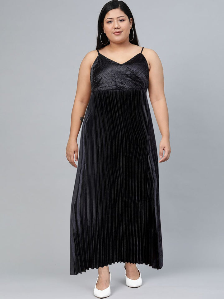 Tokyo Talkies Black Striped Maxi Dress