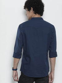 The Indian Garage Co Men Navy Blue Solid Casual Shirt