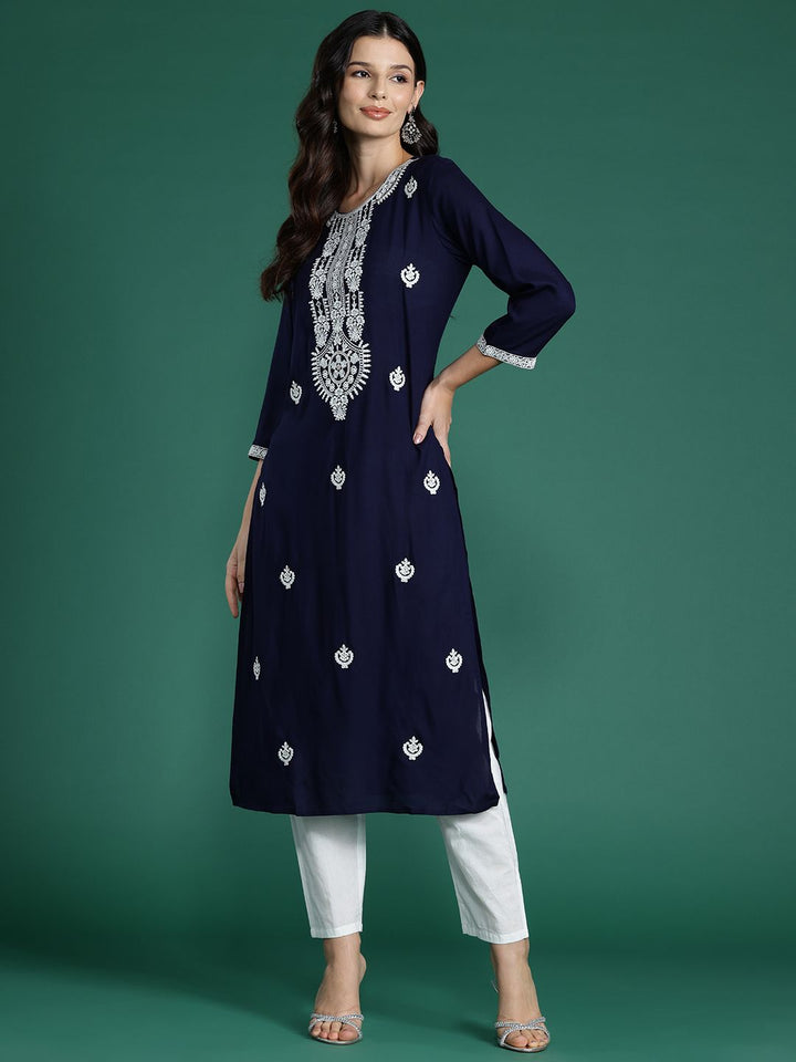 Indo Era Ethnic Motifs Embroidered Thread Work Kurta