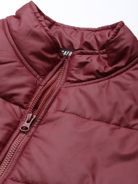 SASSAFRAS Women Maroon Solid Padded Jacket