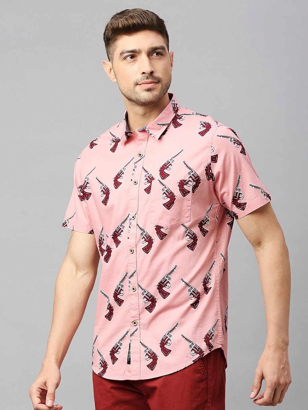 Thomas Scott Classic Slim Fit Conversational Printed Pure Cotton Casual Shirt