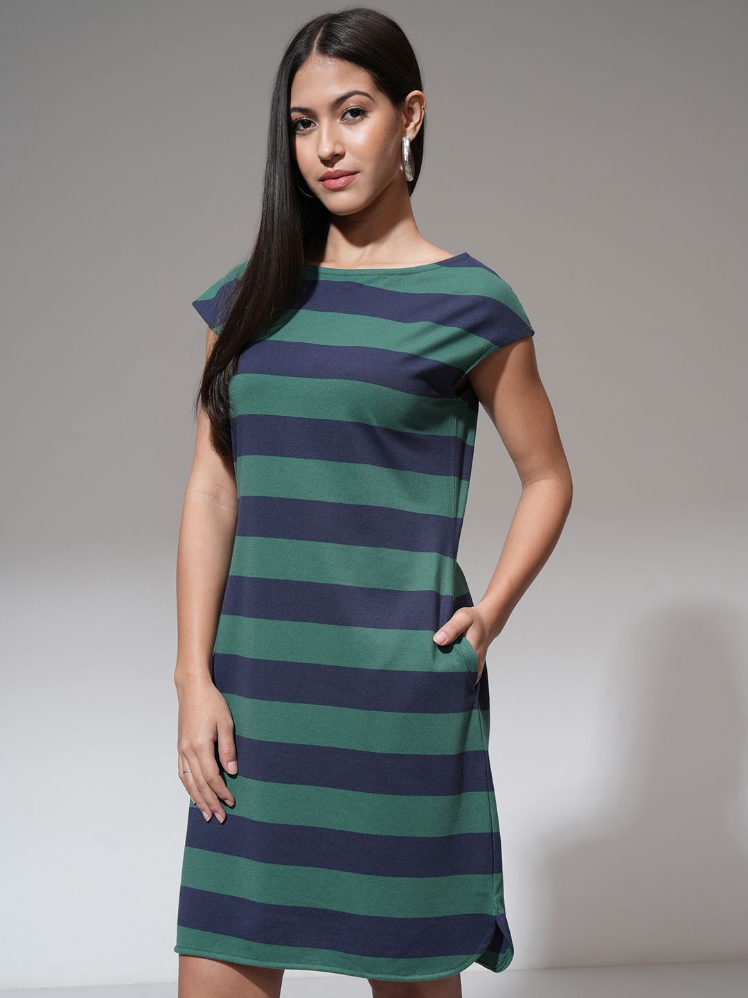 Tokyo Talkies Women Striped T-shirt Mini Dress