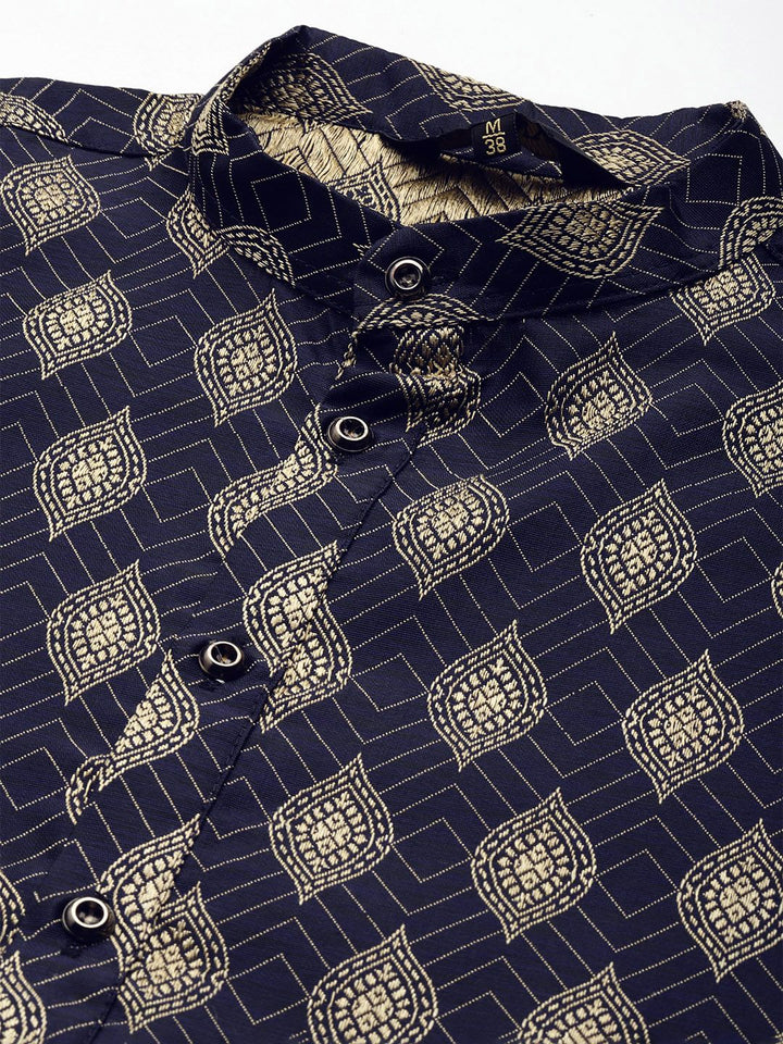 SOJANYA Ethnic Motifs Silk Cotton Indigo Kurta