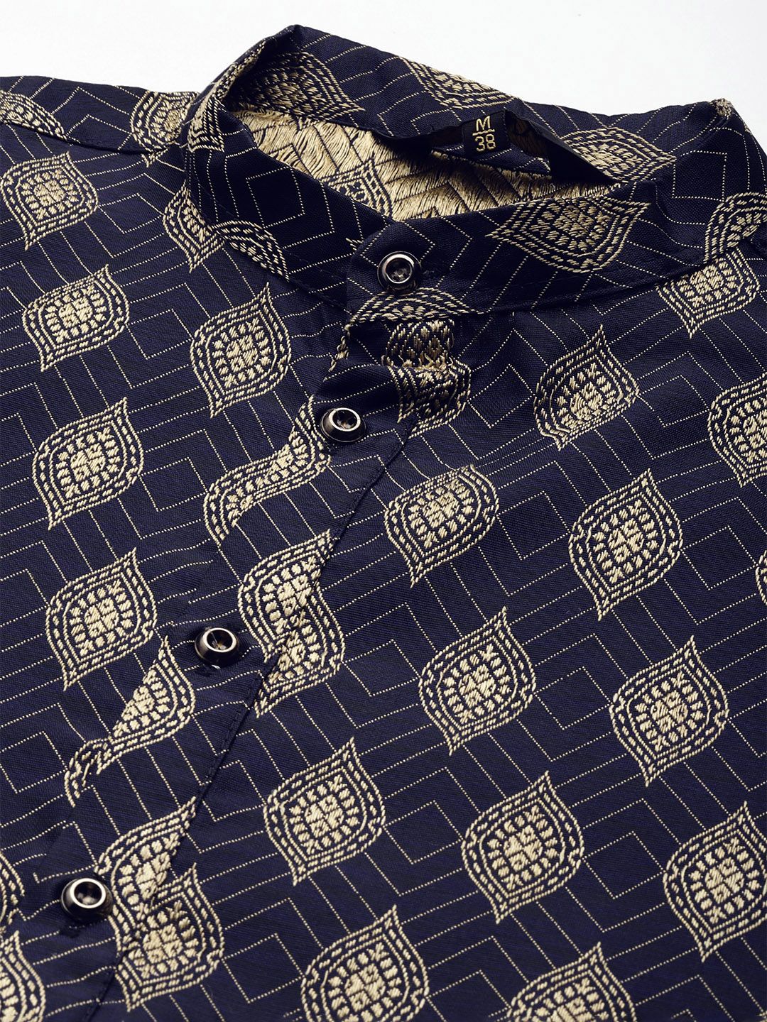 SOJANYA Ethnic Motifs Silk Cotton Indigo Kurta