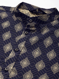 SOJANYA Ethnic Motifs Silk Cotton Indigo Kurta