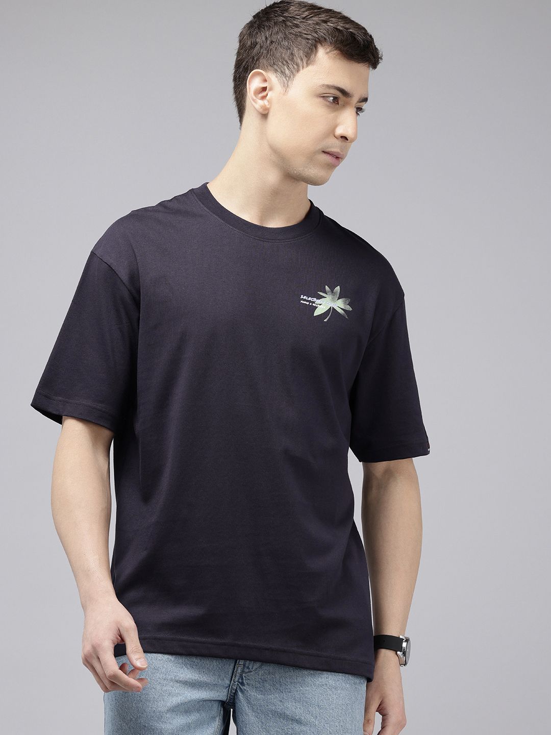 SPYKAR Oversized Fit Graphic Printed T-shirt