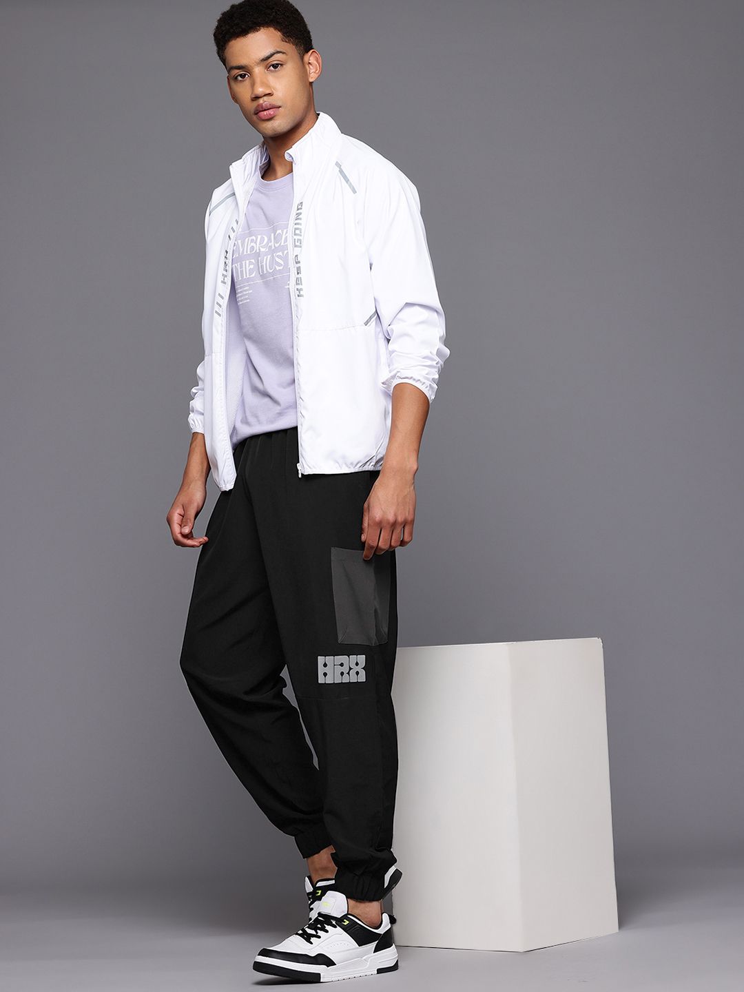 HRX by Hrithik Roshan Men Mid-Rise Regular Fit Running Joggers with Reflective Elements