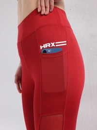 HRX by Hrithik Roshan Women Brand Logo Detail Mesh Rapid-Dry Cropped Training Tights