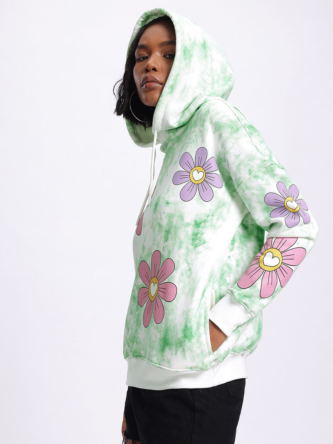 DressBerry Whirlwind Colors Tie-Dye Hooded Sweatshirt