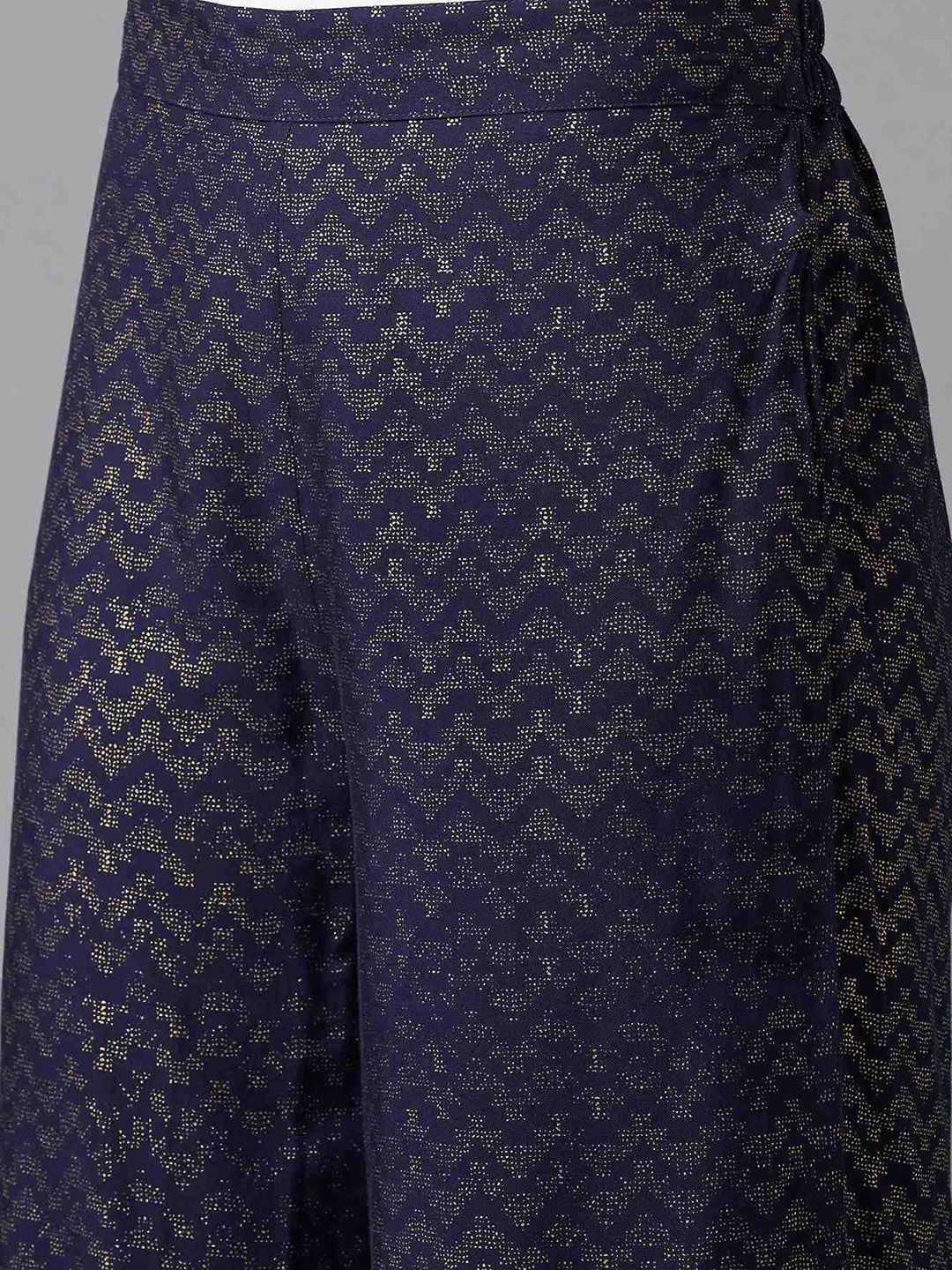 AURELIA Women Green & Yellow Ethnic Motifs Printed Thread Work Kurta