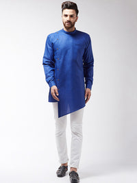 SOJANYA Lelaki Biru Solid Asymmetric Kurta