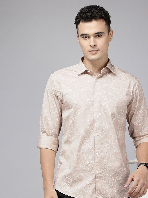 Park Avenue Pure Cotton Slim Fit Floral Printed Casual Shirt