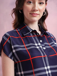 DressBerry Checked Extended Sleeves Shirt Style Top