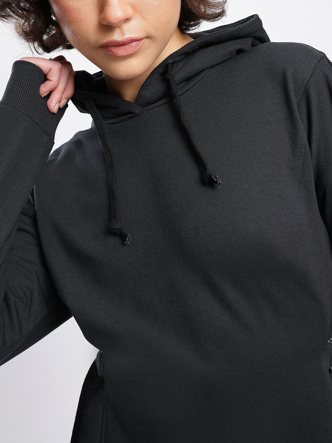 DressBerry Casual Cinch Belted Hooded Jumper Mini Dress