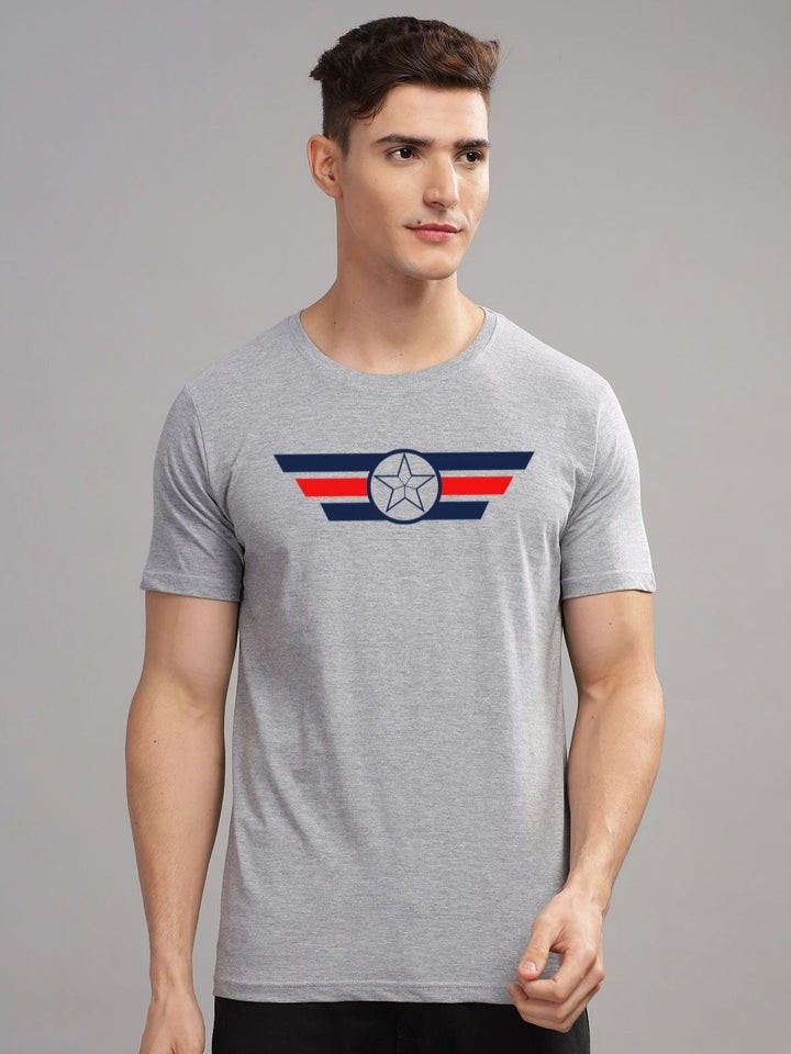 ADRO Men Printed Applique T-shirt