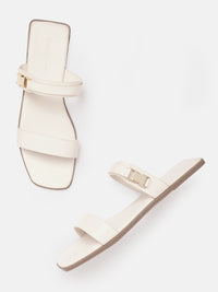Lino Perros Women Open Toe Flats with Buckle Detail