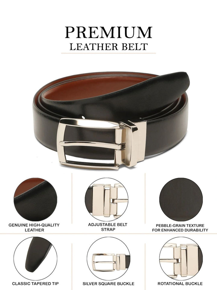 Teakwood Leathers Men Leather Reversible Formal Belt