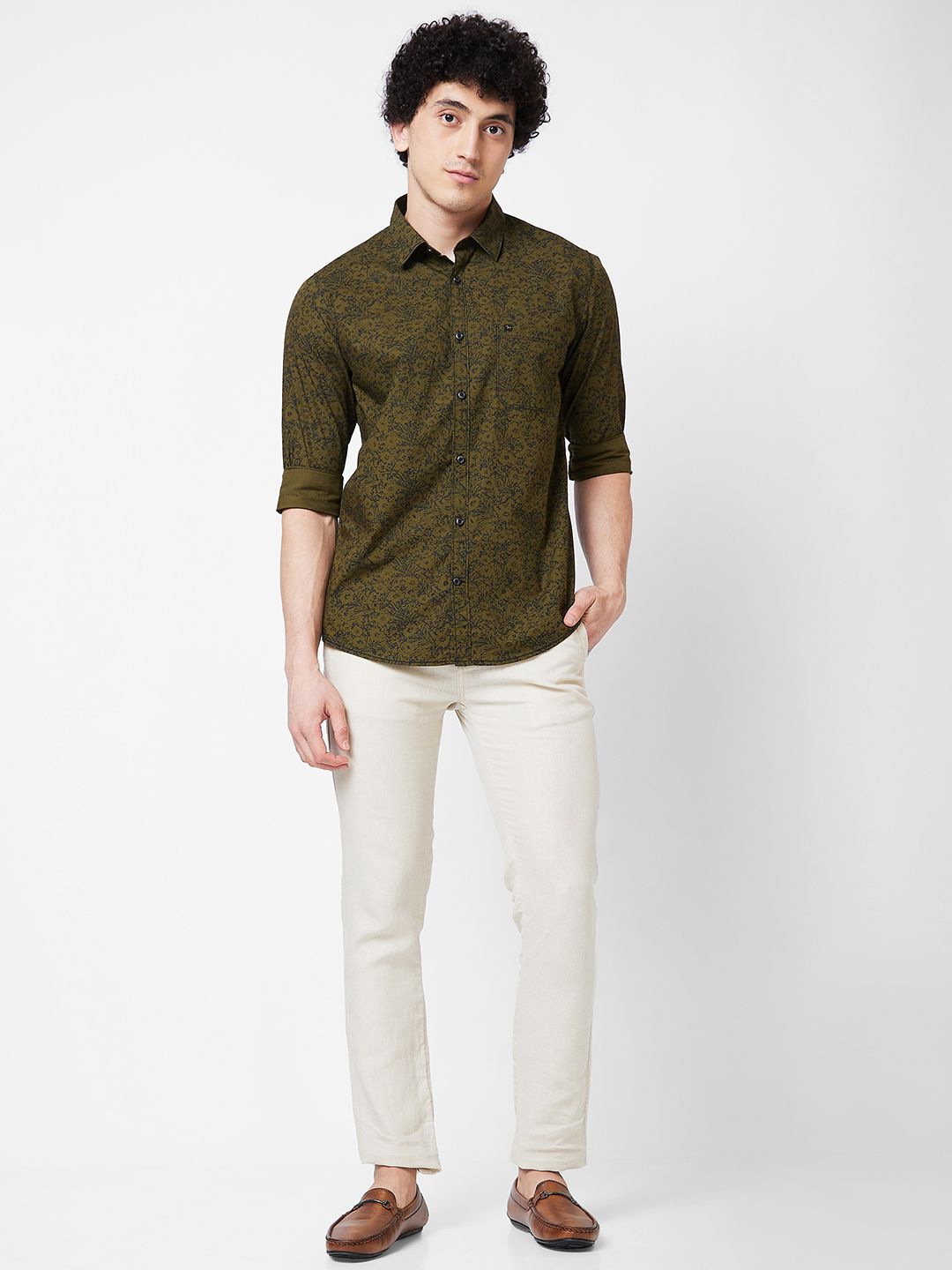 SPYKAR Floral Printed Cotton Casual Shirt