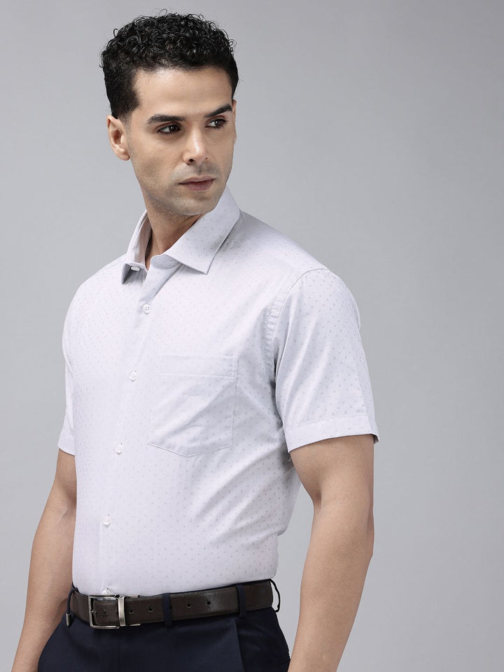 Park Avenue Geometric Self Design Pure Cotton Formal Shirt