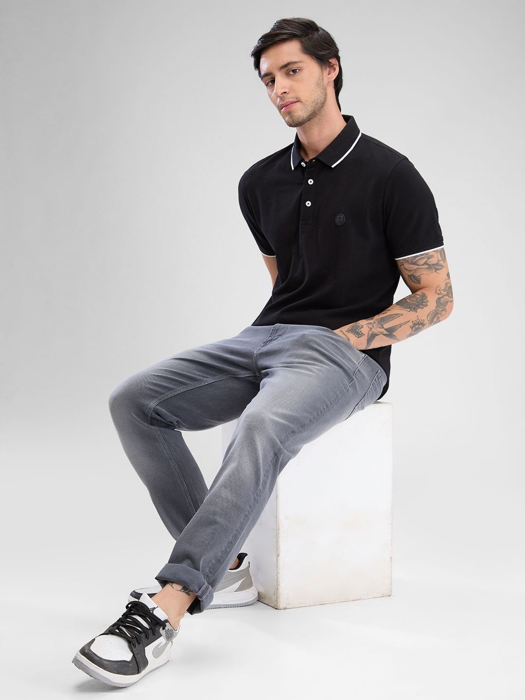 SPYKAR Men Polo Collar Solid Slim Fit T-shirt