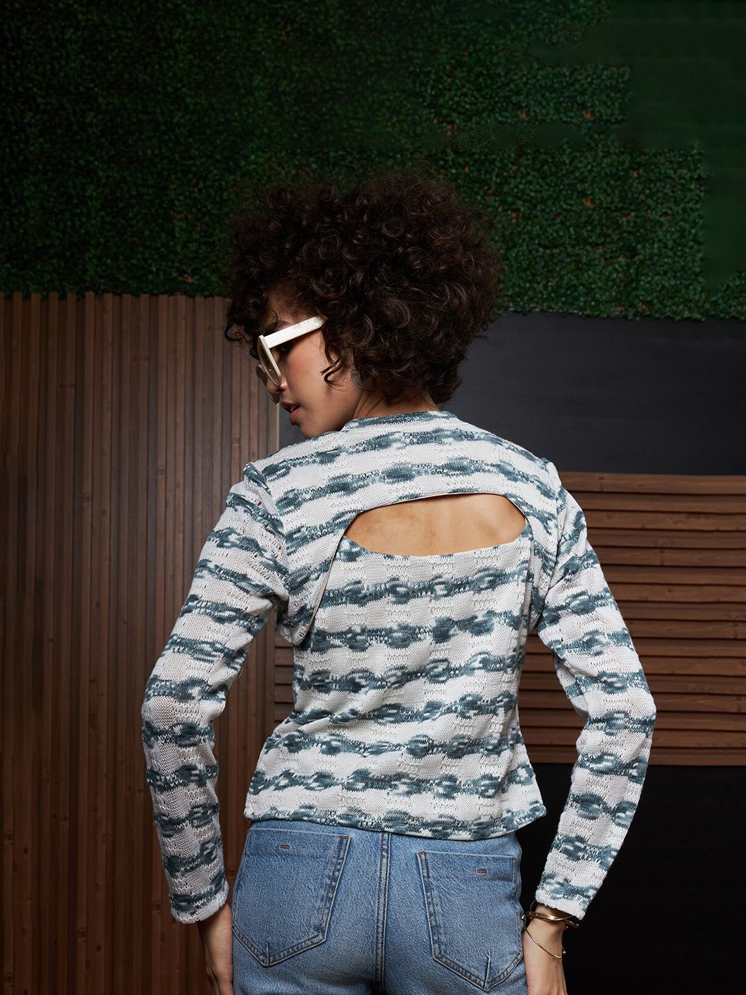 Athena Self Design knits Cut-Out Top