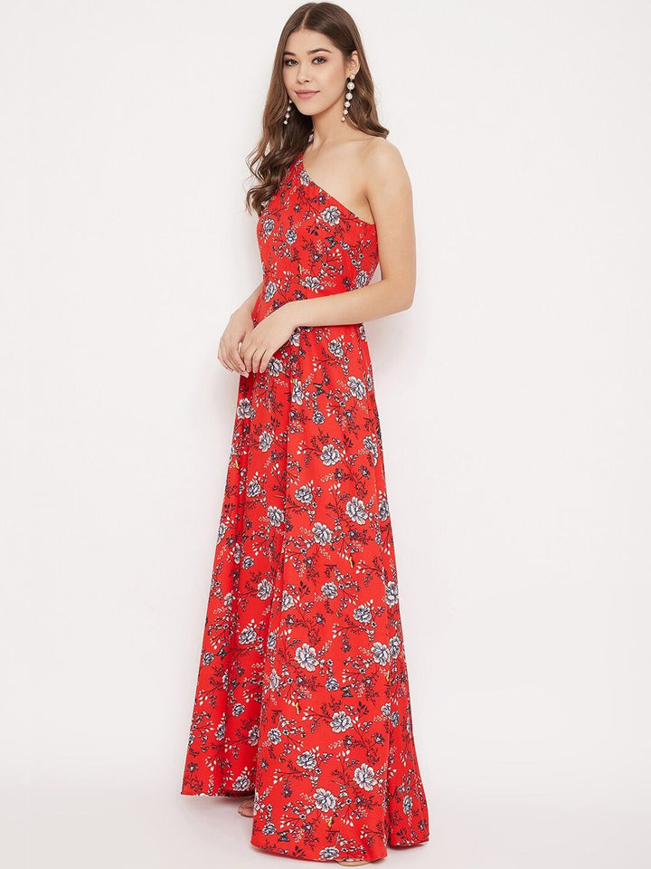 Berrylush Women Red Printed Maxi Dress