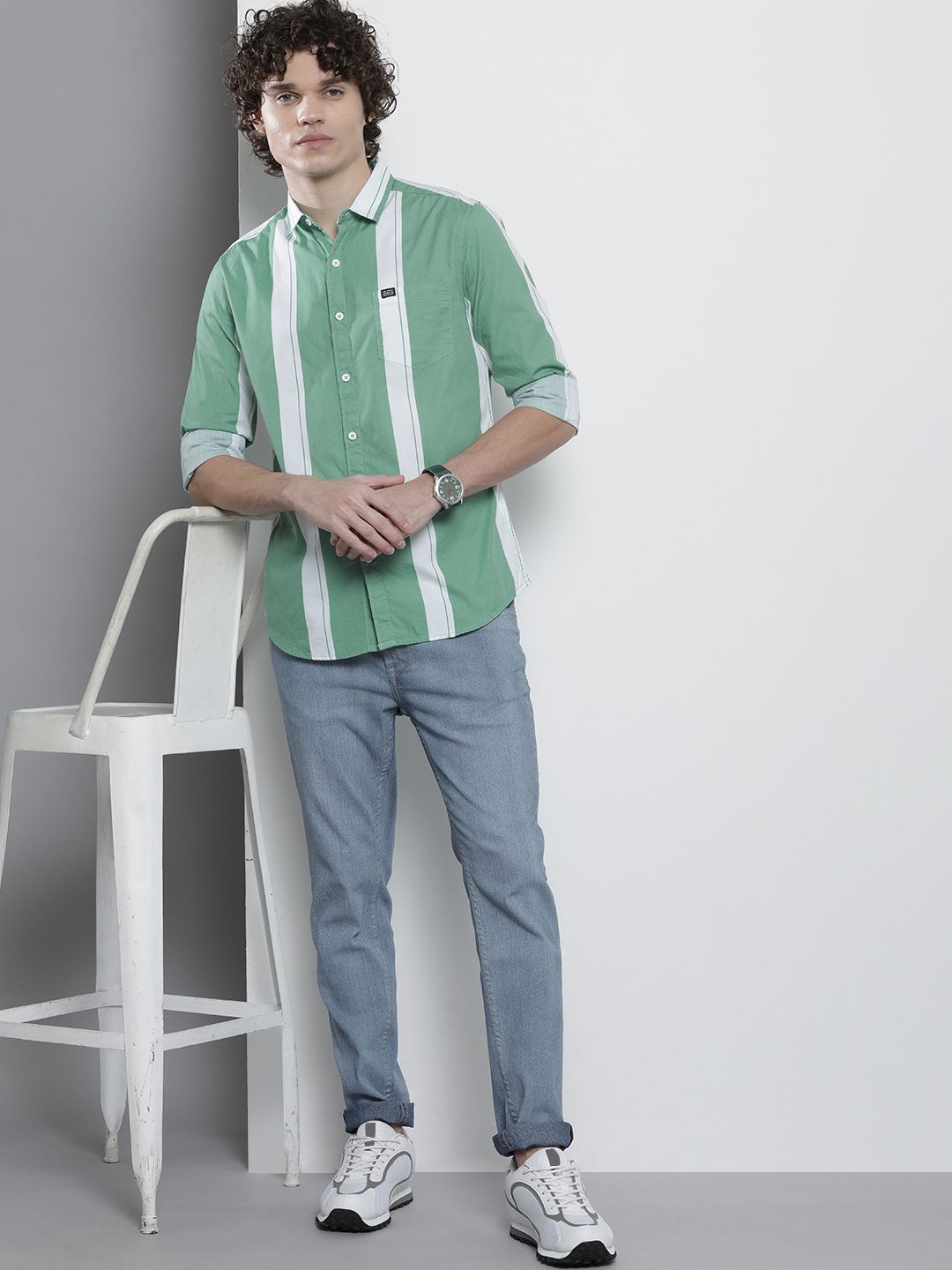 The Indian Garage Co Men Striped Casual Shirt