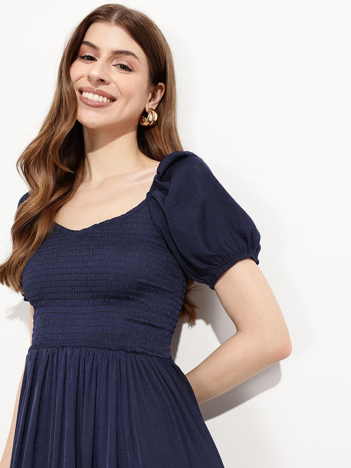 DressBerry Smock & Sway Classy Casual Fit and Flare Dress