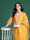 Indo Era Floral Embroidered Thread Work Kurta with Trousers & With Dupatta