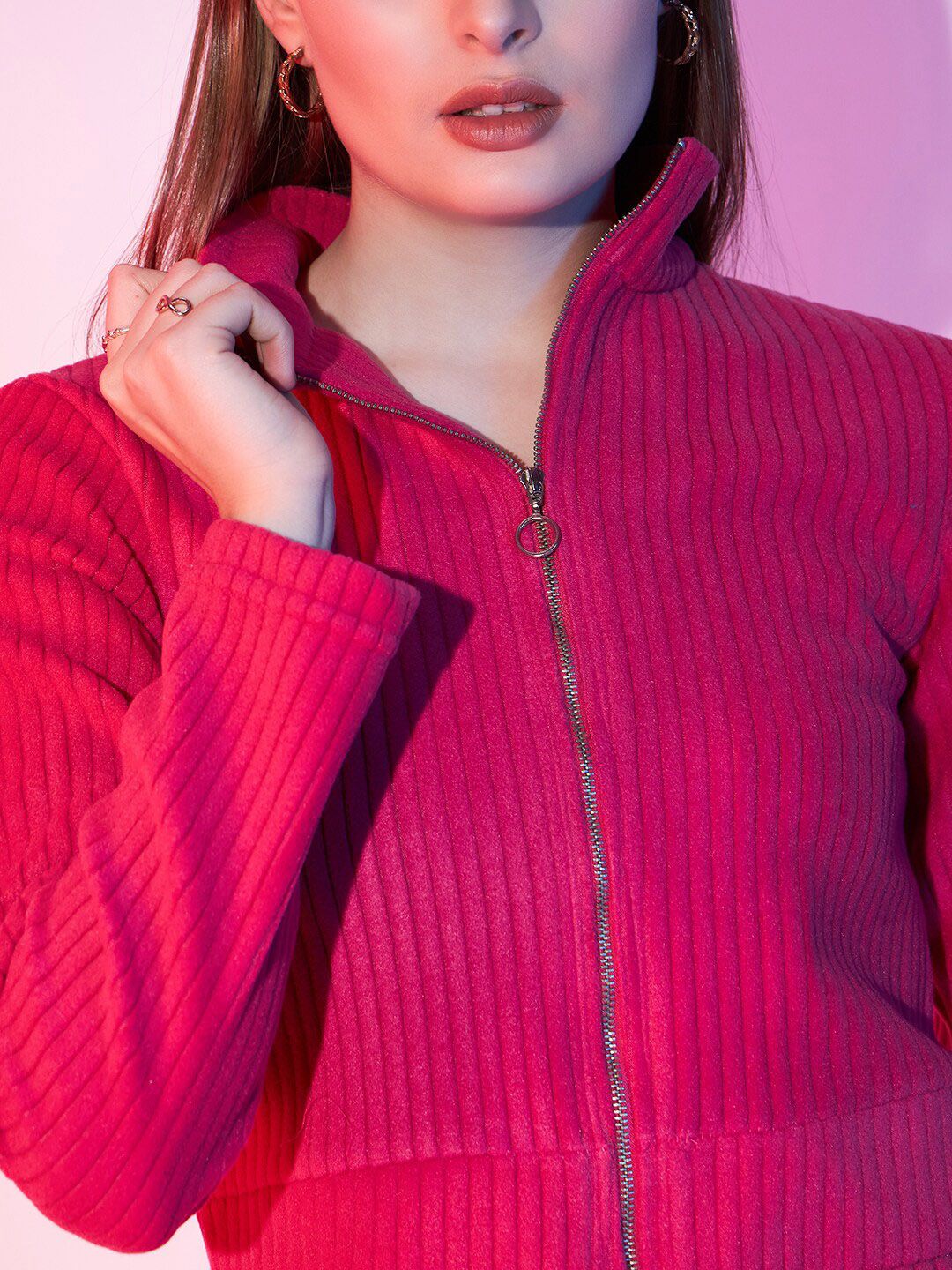 STREET 9 Mock Collar Crop Tailored Jacket
