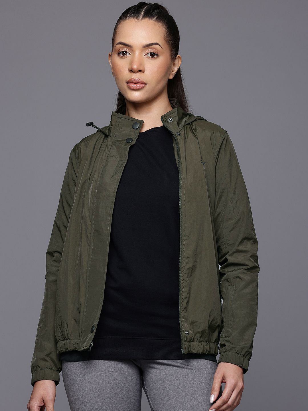 HRX by Hrithik Roshan Rapid-Dry Hooded Tailored Jacket