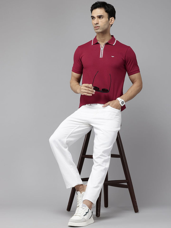 Park Avenue Men Polo Collar Slim Fit T-shirt