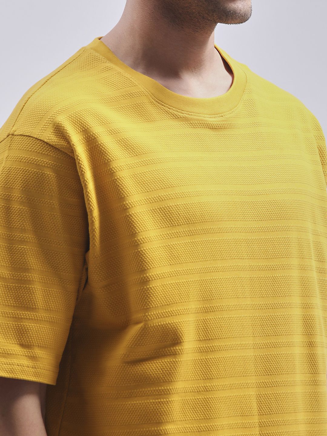 DILLINGER Men Round Neck Solid Oversized Pure Cotton T-shirt