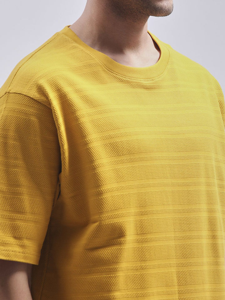 DILLINGER Men Round Neck Solid Oversized Pure Cotton T-shirt