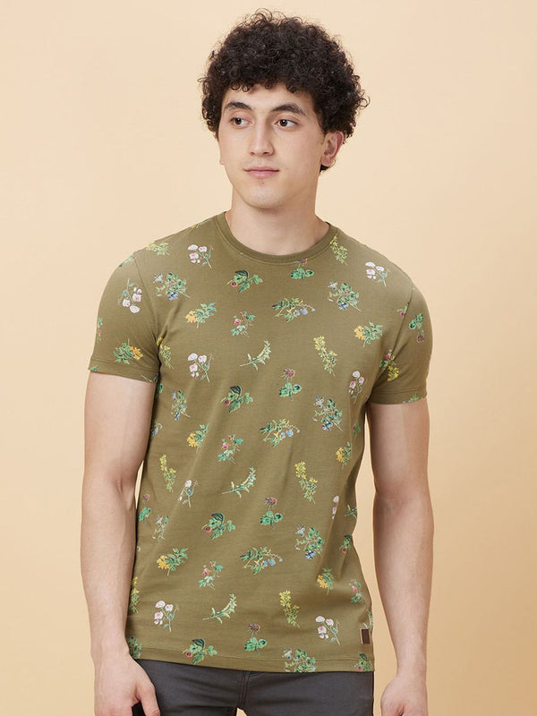 Being Human Floral Pure Cotton Printed T-shirt