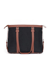 ZOUK Black Solid Vegan Leather Sustainable Laptop Bag