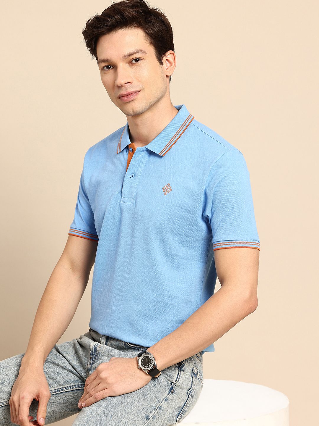 Being Human Pure Cotton Polo Collar T-shirt