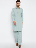 SOJANYA Baju Kolar Kapas Linen Pathani Kurta dengan Piyama