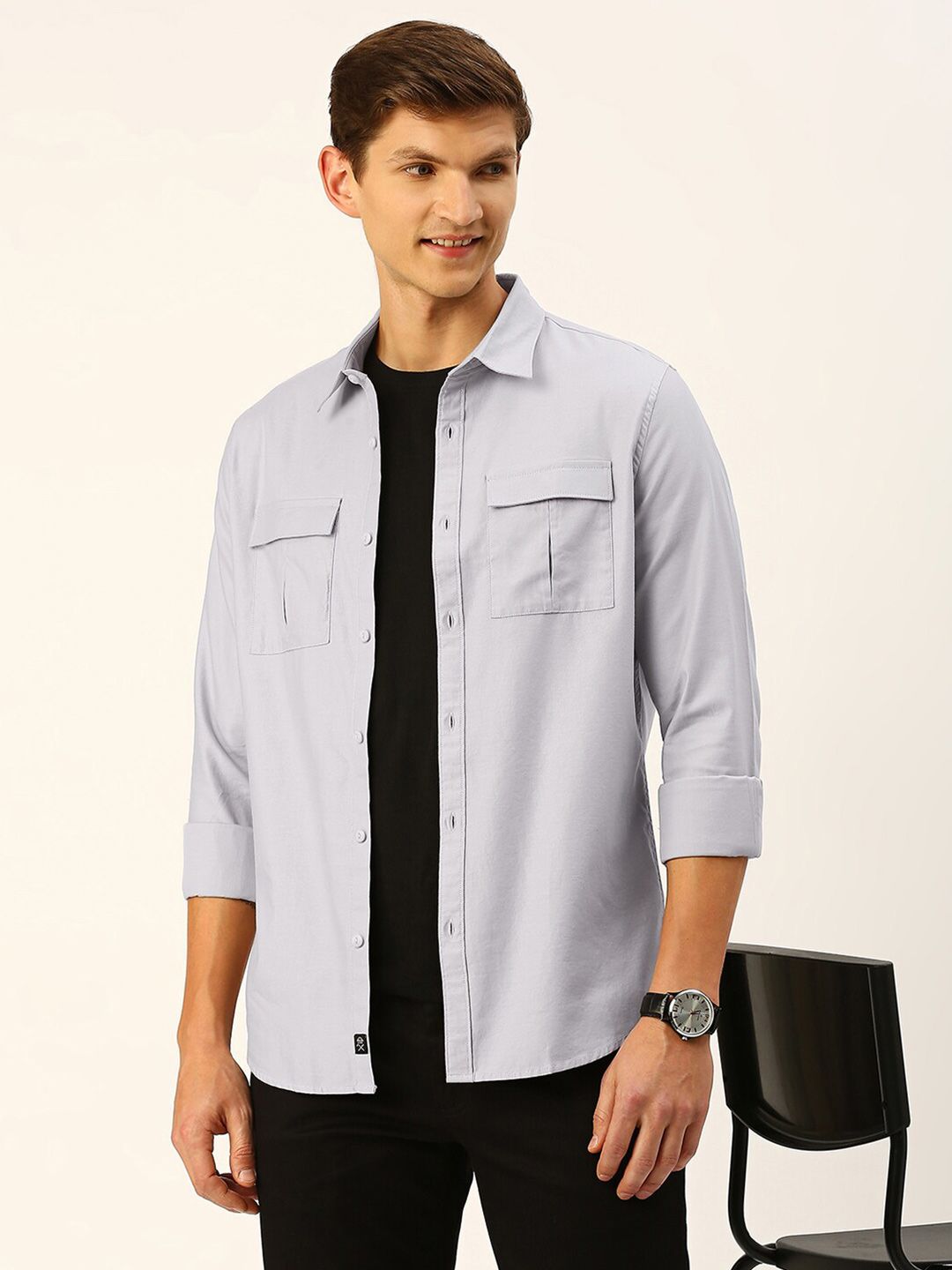 Thomas Scott Cotton Twill Classic Slim Fit Opaque Casual Shirt