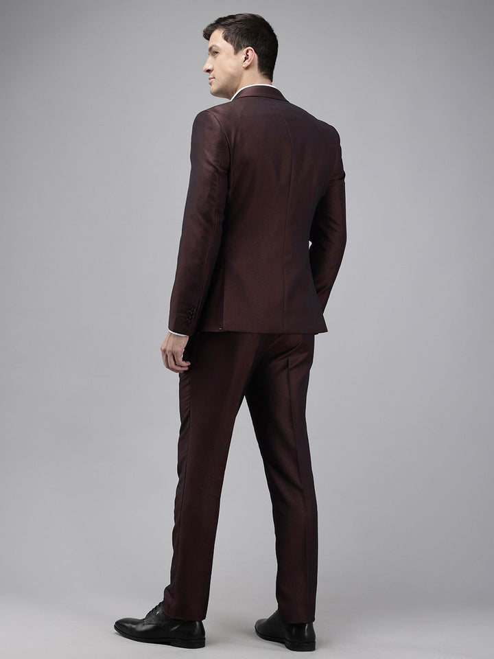 Park Avenue Self Design Single Breasted Super Slim Fit 3 Piece Party Suits