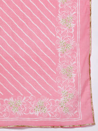 Libas Ethnic Motifs Printed Thread Work Anarkali Kurta With Palazzos & Dupatta