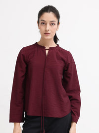 RAREISM Solid Tie-Up Neck Top