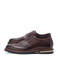RARE RABBIT Men Textured Leather Formal Brogues
