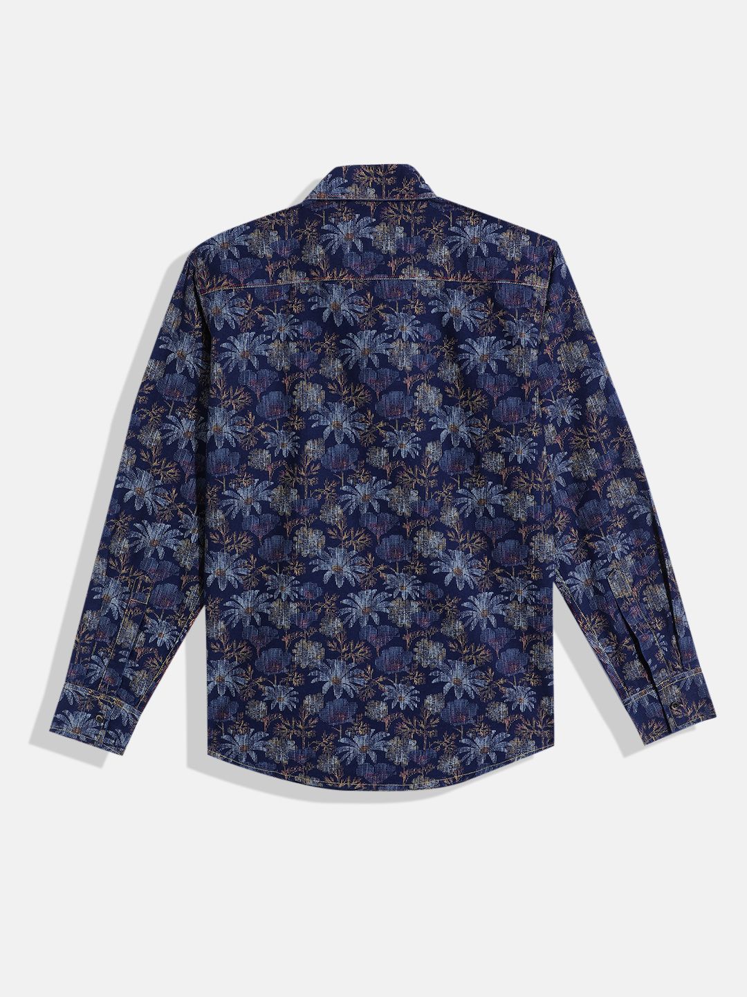 Monte Carlo Boys Floral Self Design Casual Smart Fit Shirt
