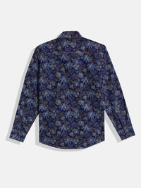 Monte Carlo Boys Floral Self Design Casual Smart Fit Shirt