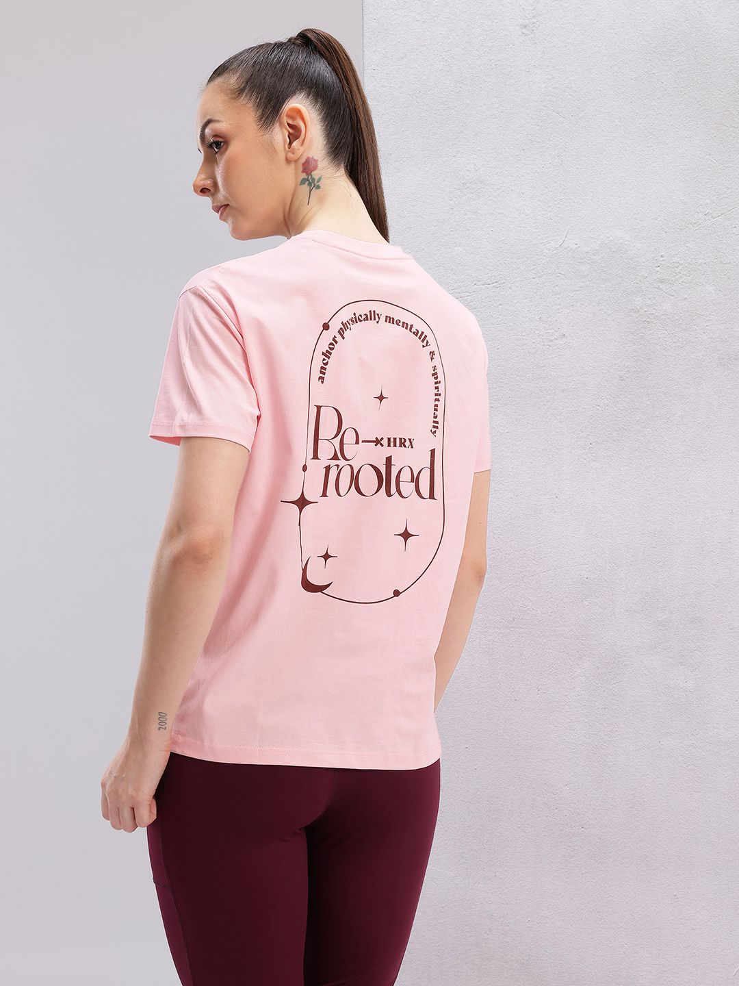 HRX by Hrithik Roshan Printed Pure Cotton Yoga T-shirt