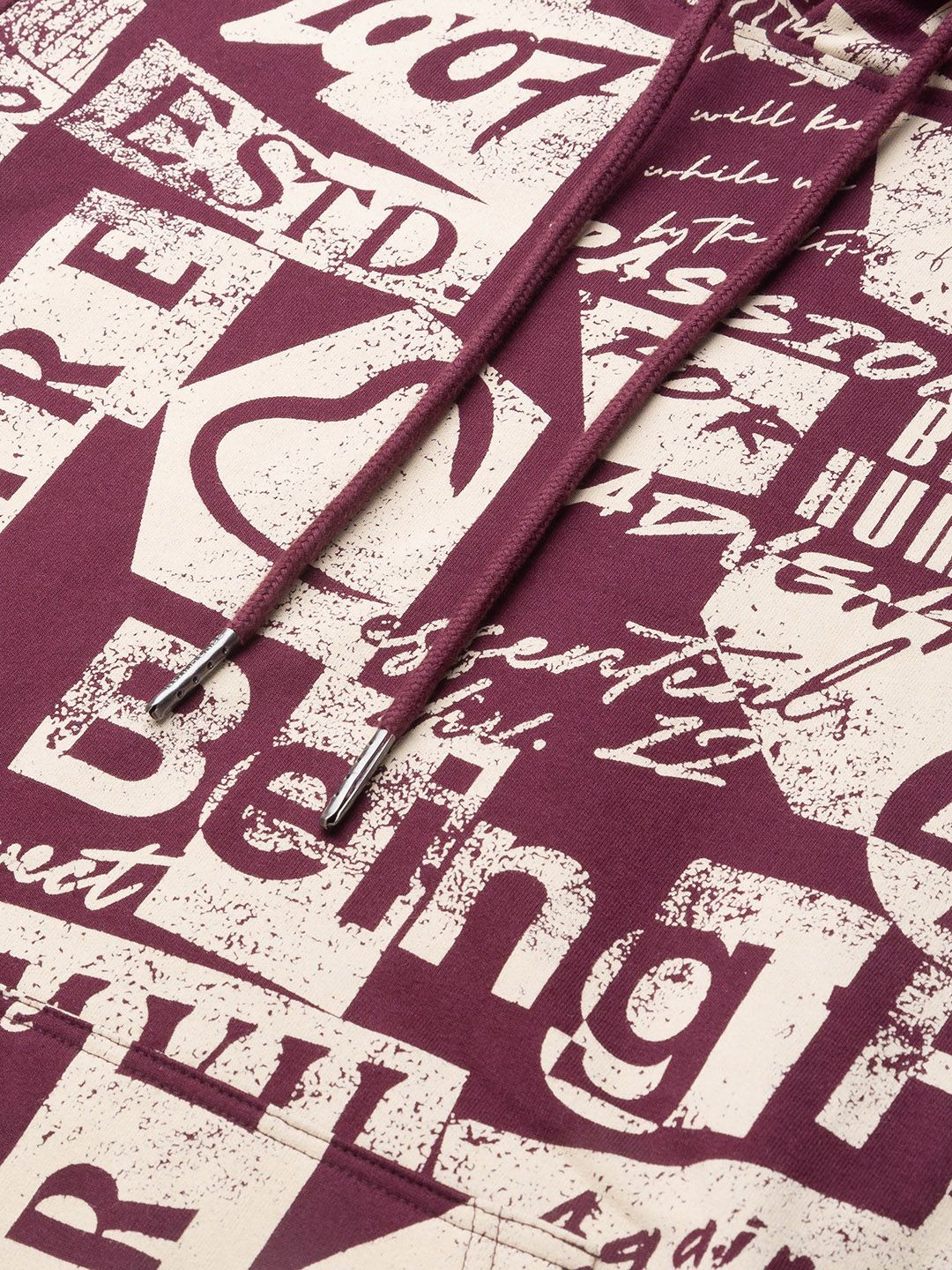 Being Human Men Violet Printed Hooded Sweatshirt