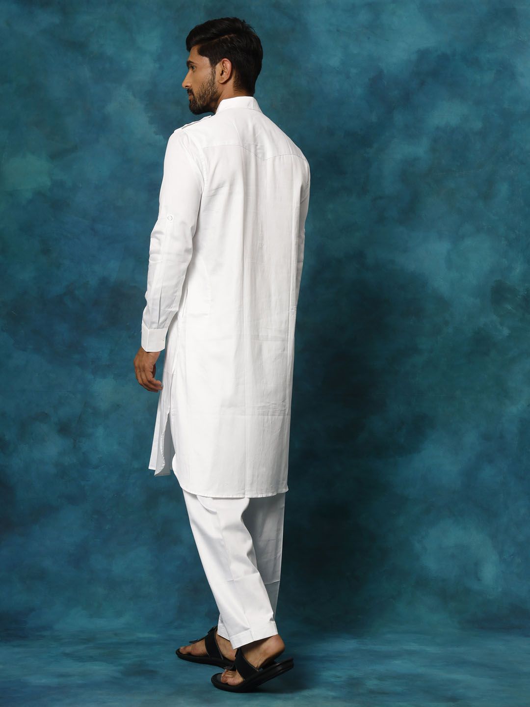 VASTRAMAY Men White Kurta with Pyjamas
