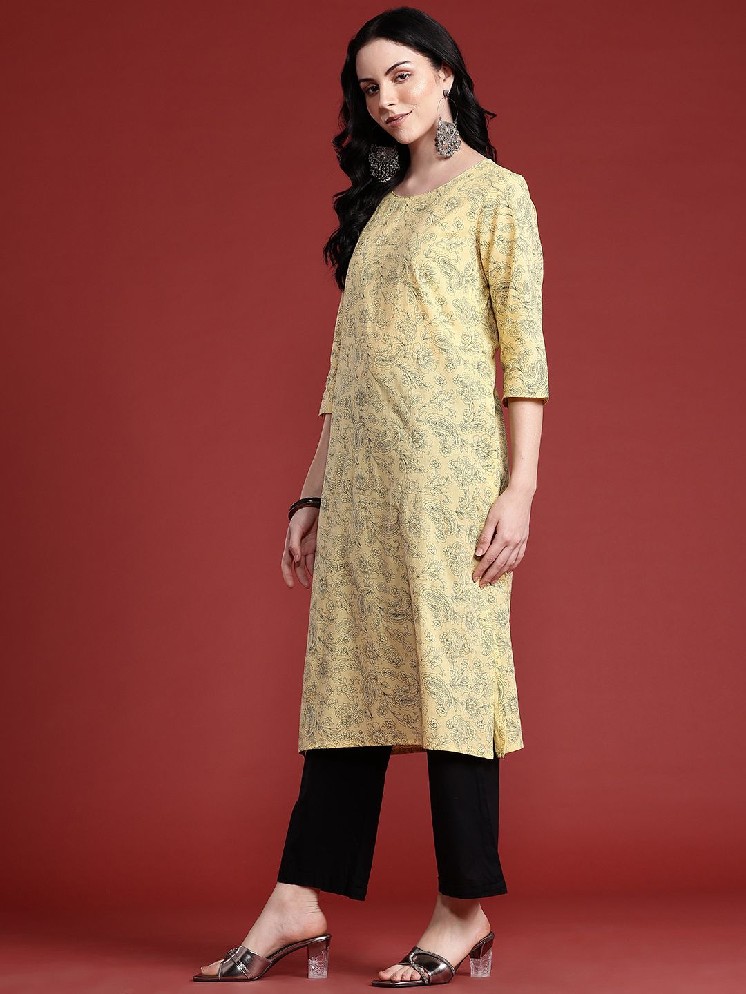 Anouk Women Pure Cotton Floral Printed Kurta